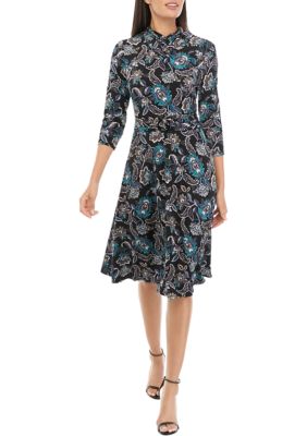 Women's Printed Fit and Flare Dress