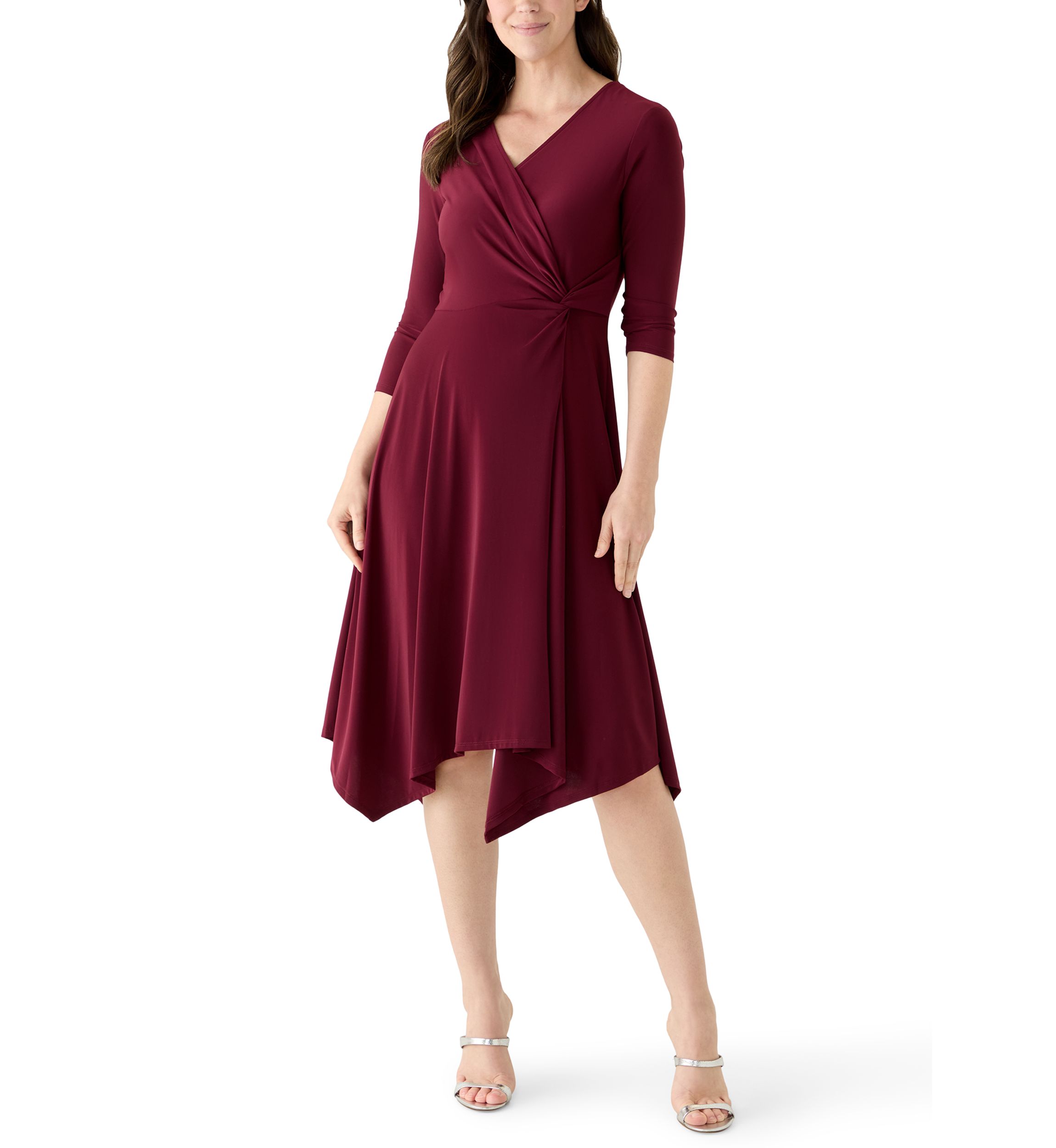 open lace back dress Sleeveless Textured Wrap Dress main image 1