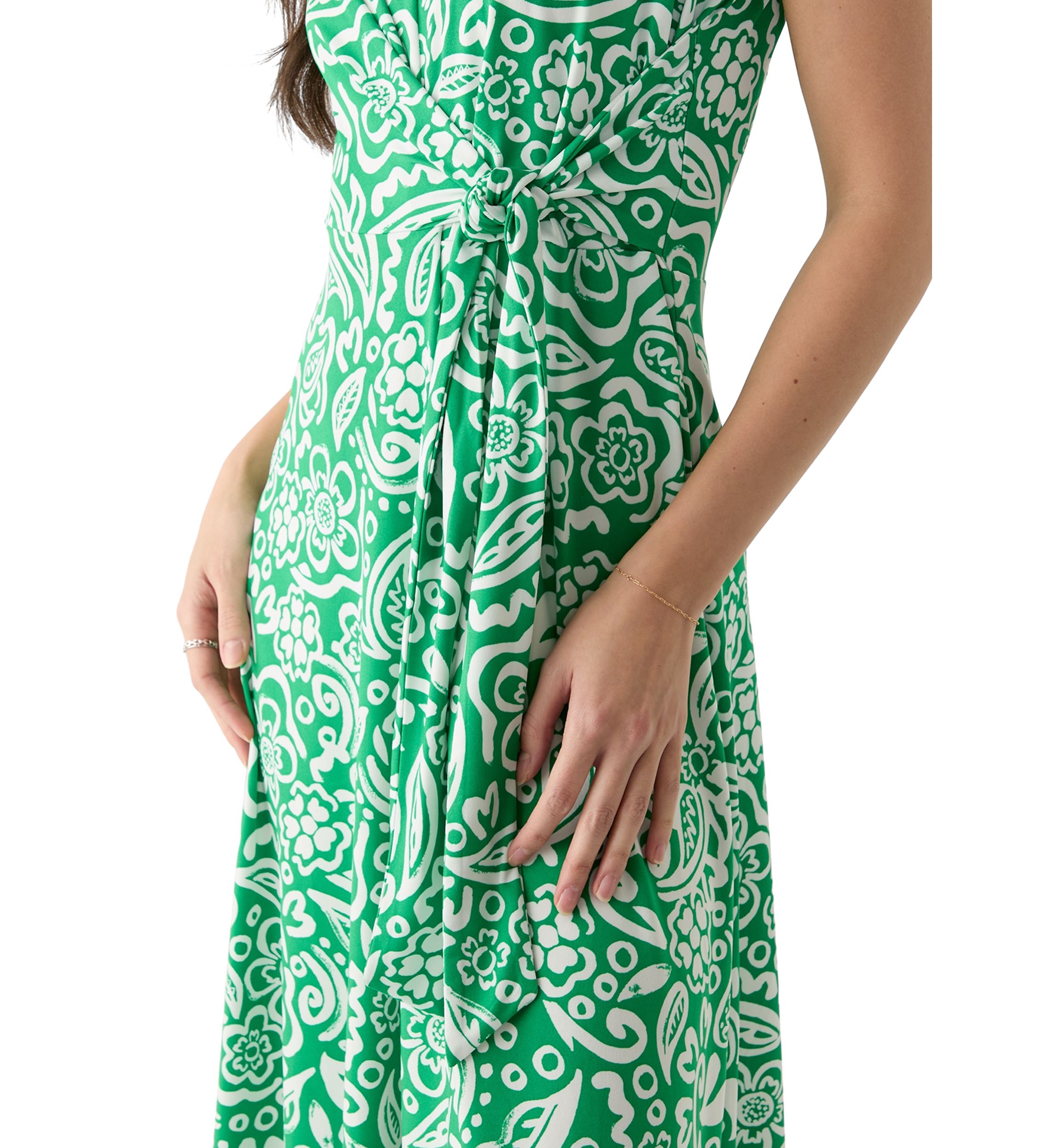 Womens Short Sleeve Paisley Print Midi Dress