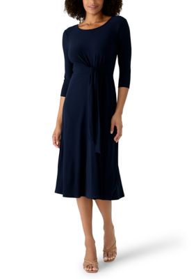 Perceptions Women's 3/4 Sleeve A-Line Dress