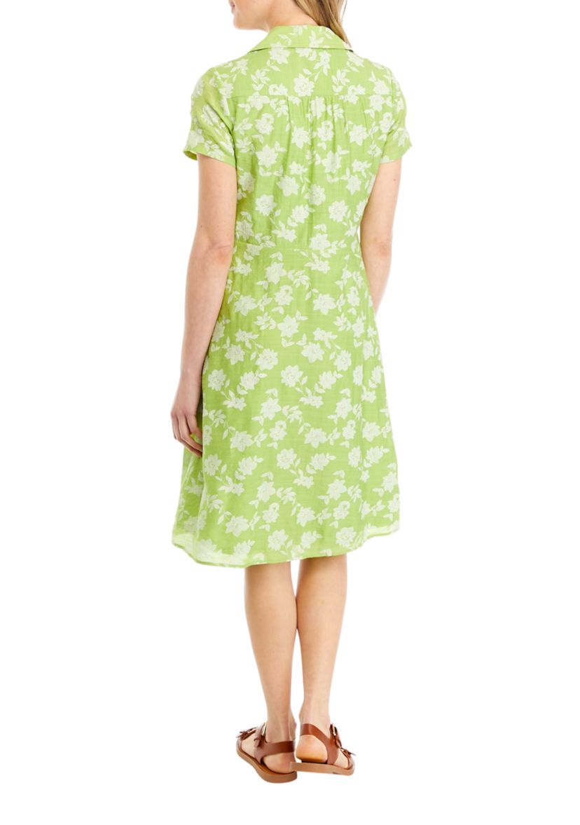 short sleeve collar a line dress Hook Flower Hollow Dress For Women Square Collar Short Sleeve High Waist Casual Slim A Line Dresses Female Clothing 2023 New