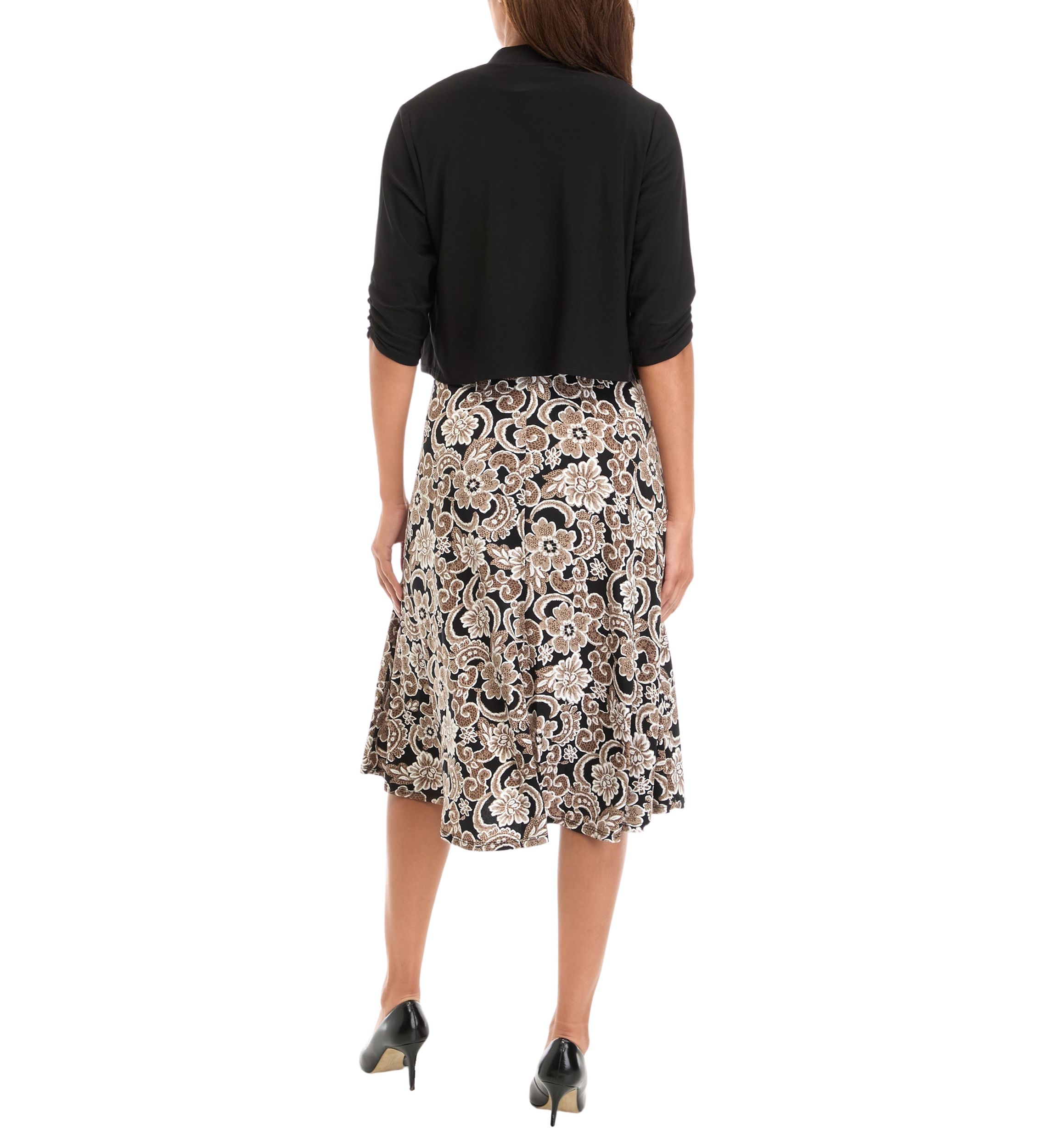 Womens Floral Print Dress with Jacket