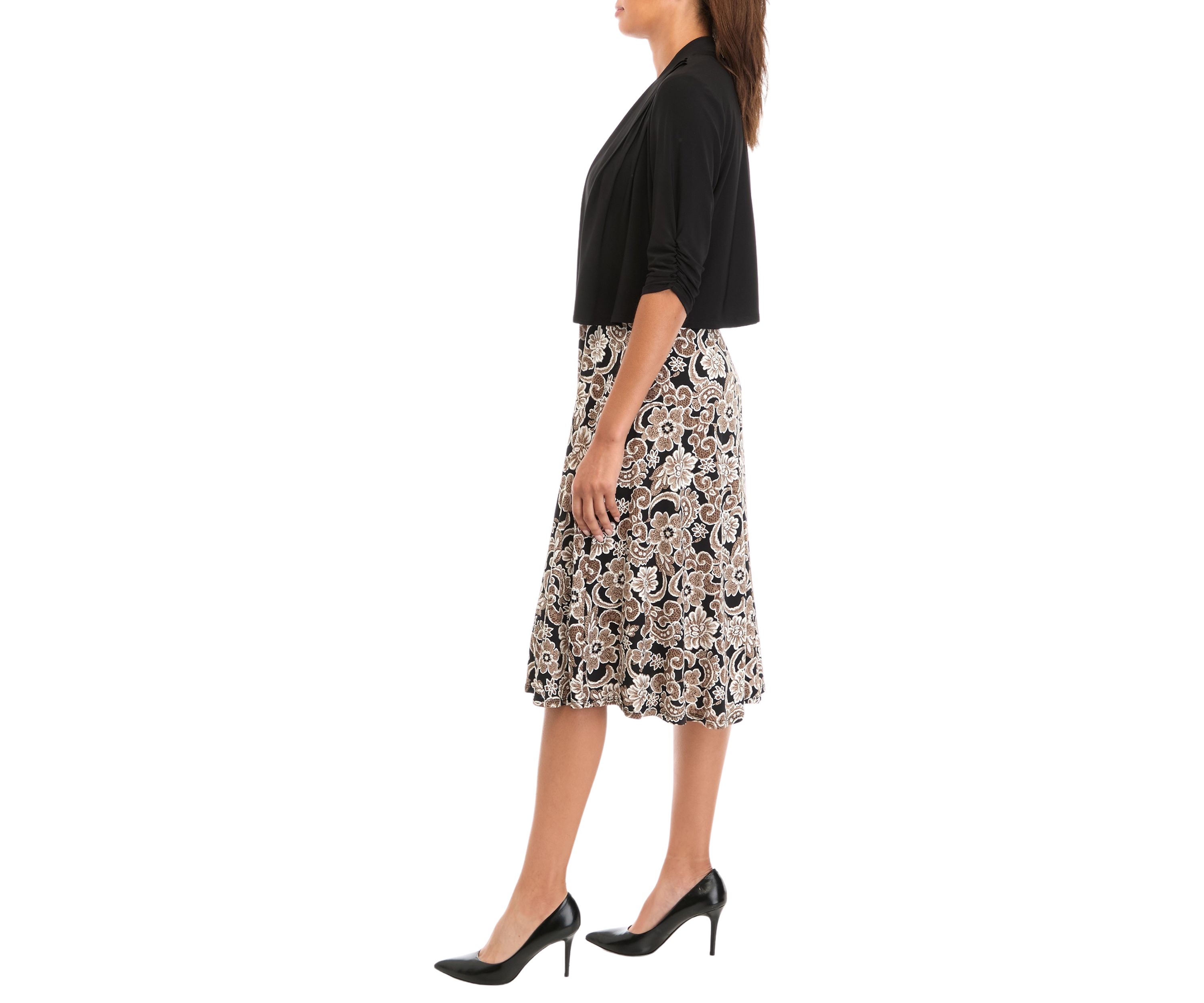 Womens Floral Print Dress with Jacket