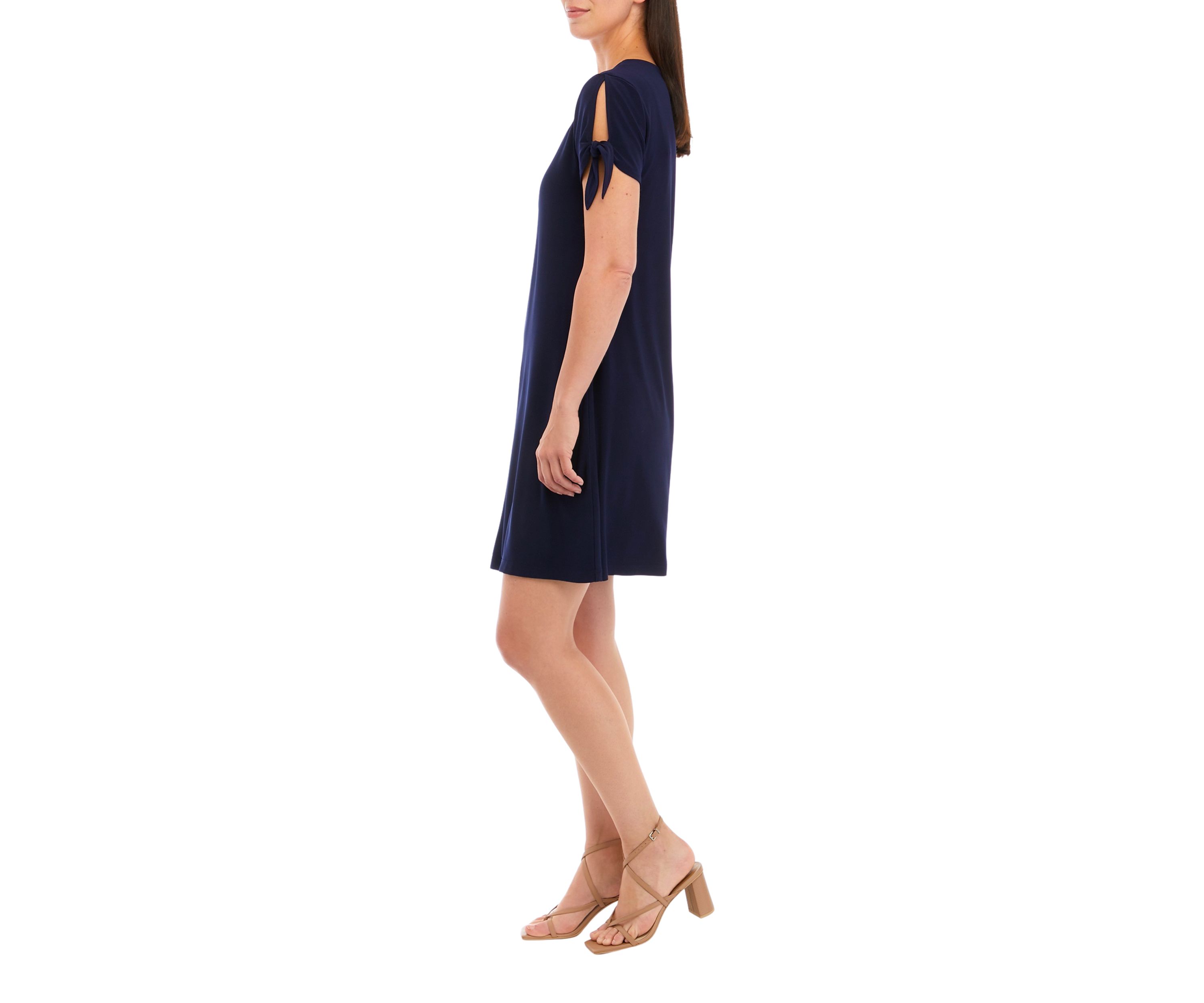 Womens Short Tie Sleeve A-Line Dress