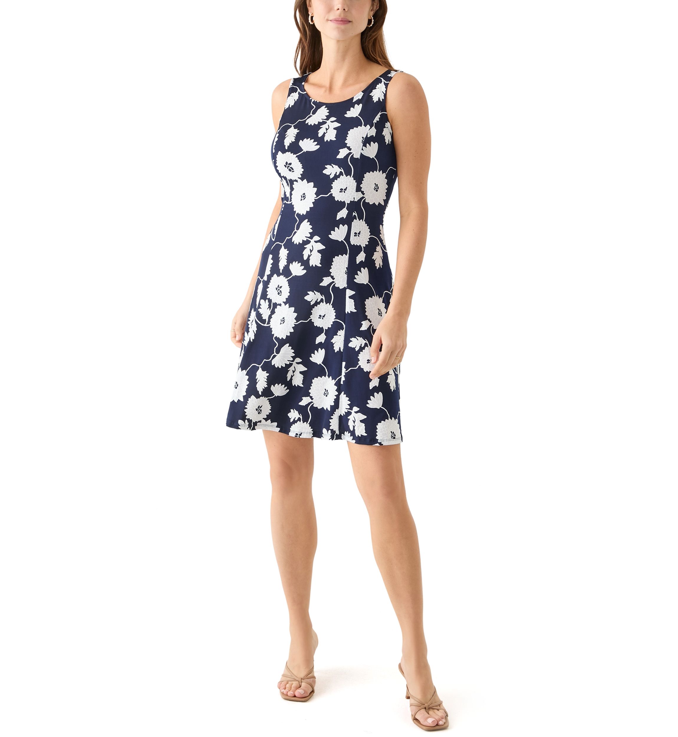 Womens Short Sleeve Crew Neck Floral Print Jacket Dress