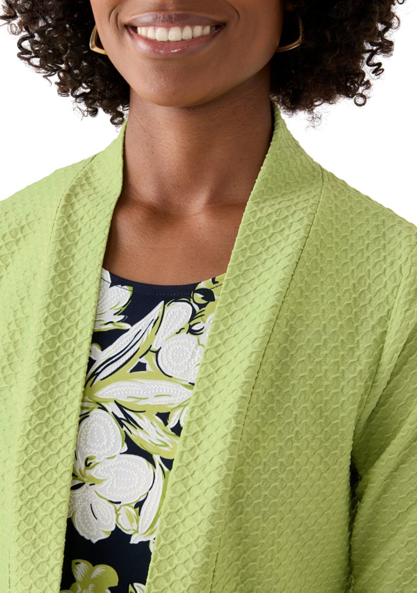 Womens Floral Dress with Solid Jacket