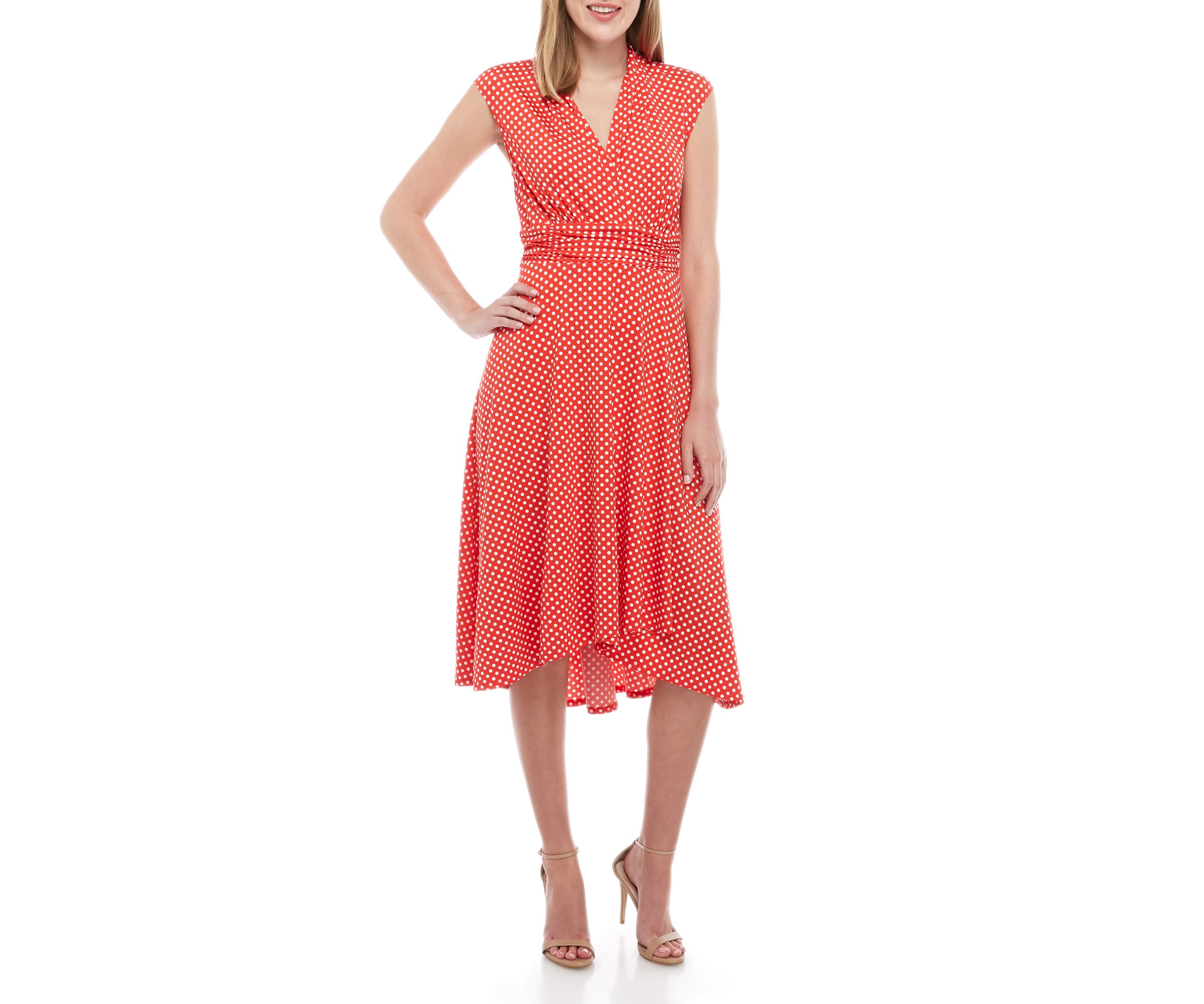 Ruched Waist Dot Dress