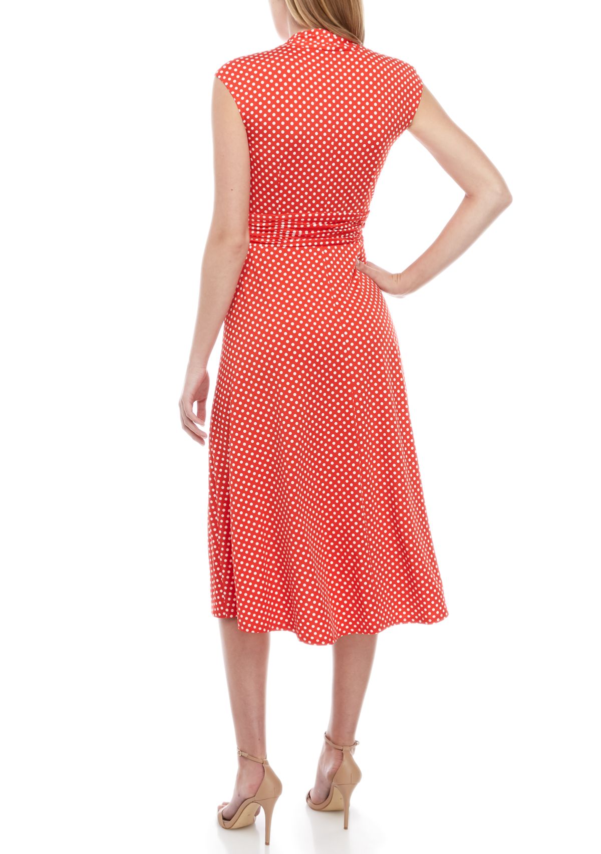 Ruched Waist Dot Dress