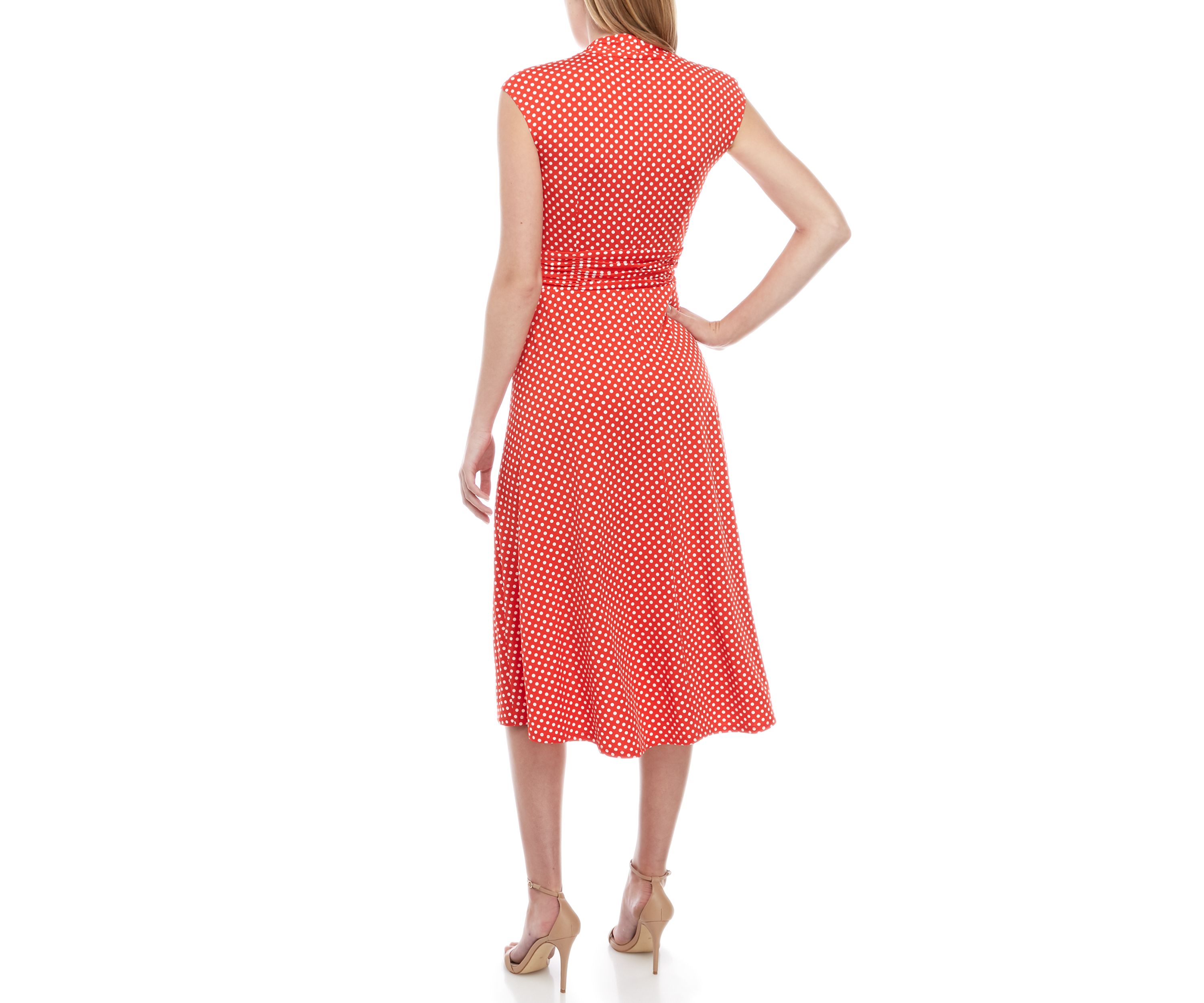 Ruched Waist Dot Dress