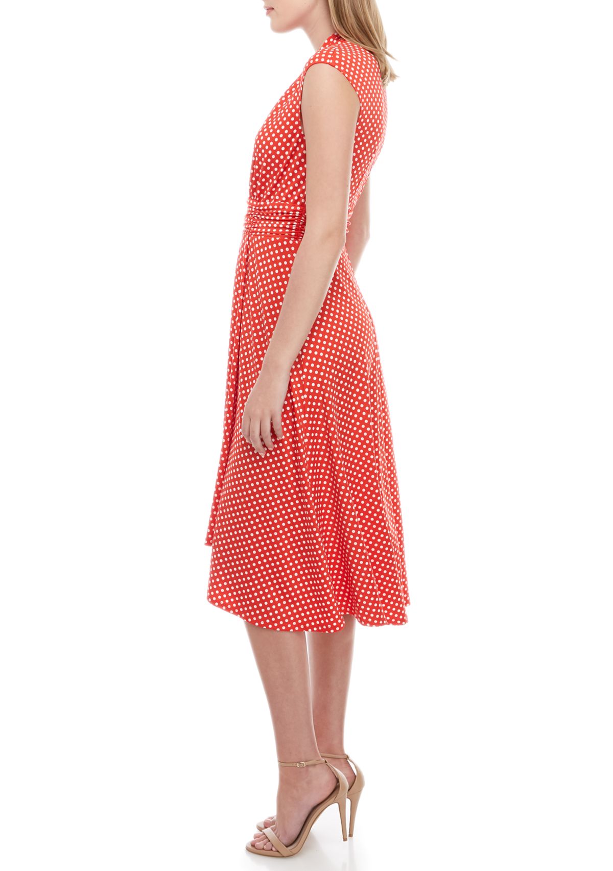 Ruched Waist Dot Dress