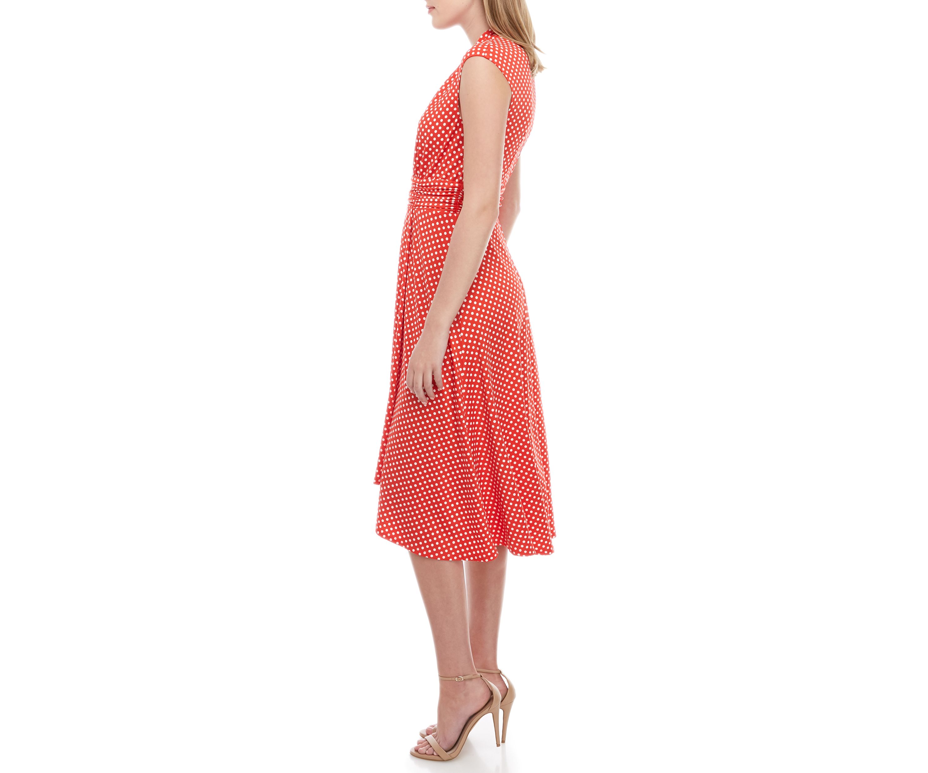 Ruched Waist Dot Dress