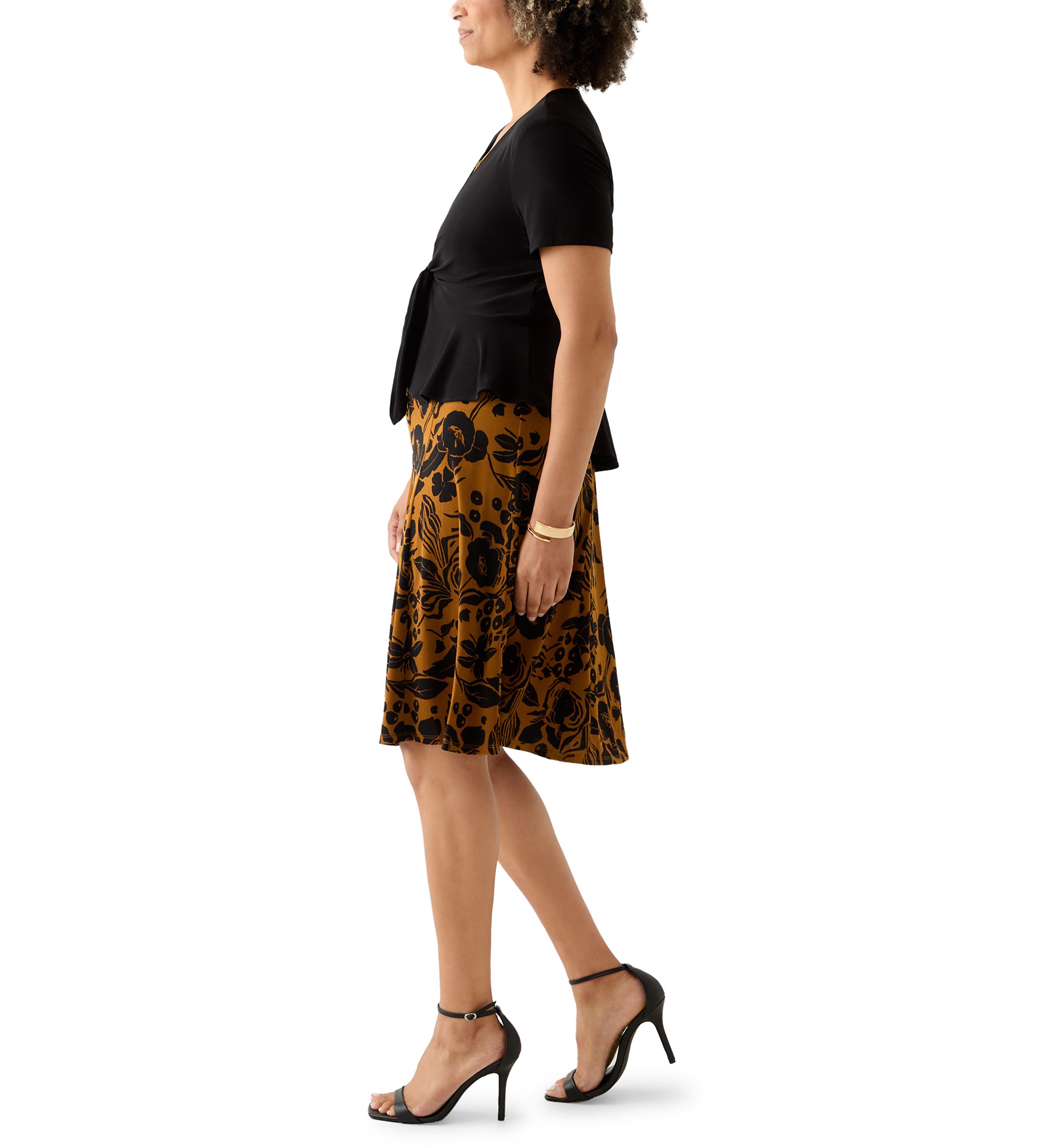 Womens Short Sleeve Crew Neck Floral Print Jacket Dress