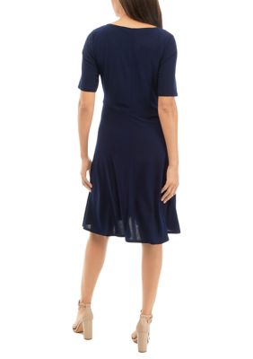 Perceptions short sleeve fit & flare dress sale