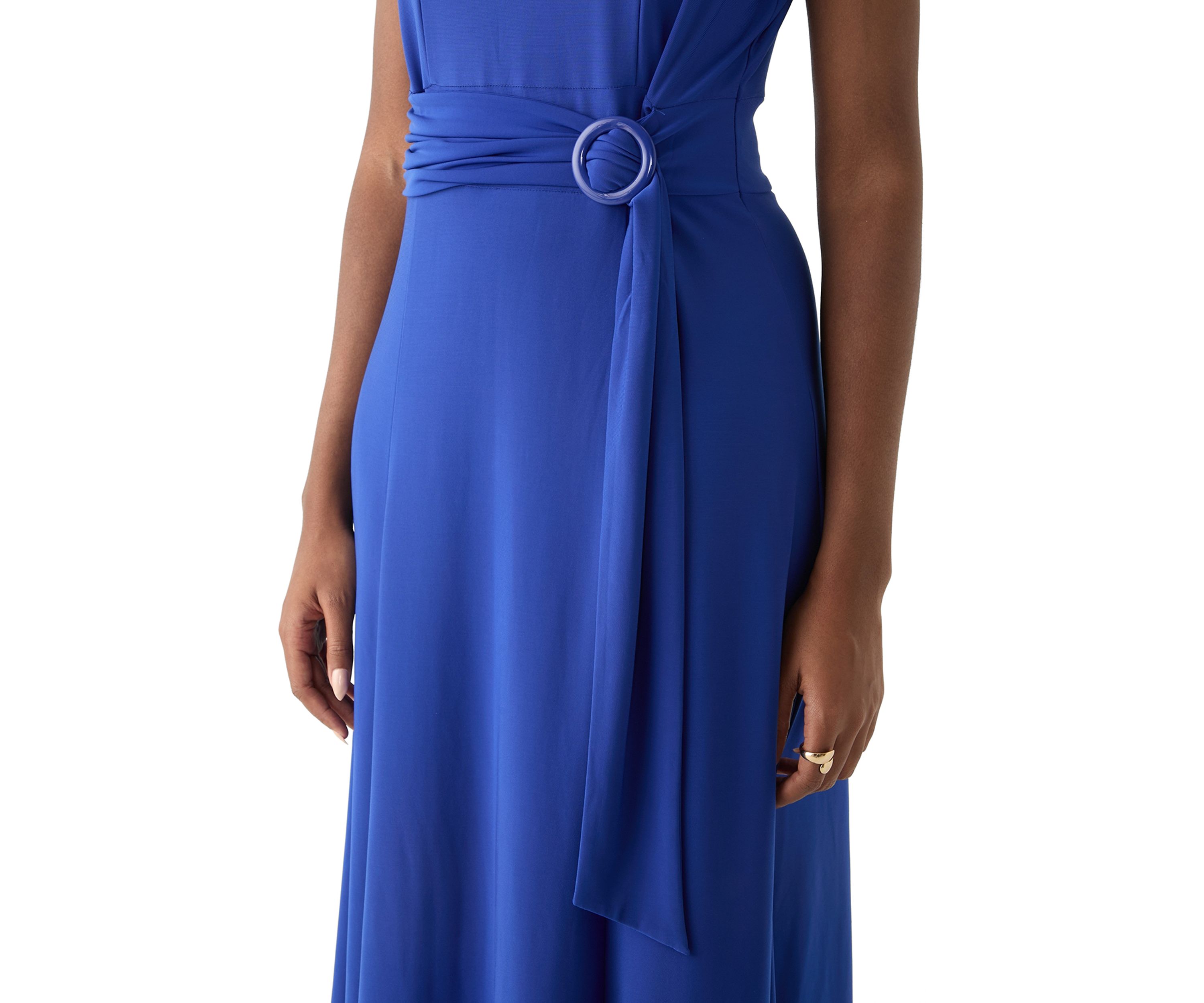Womens Short Sleeve Solid A-Line Dress