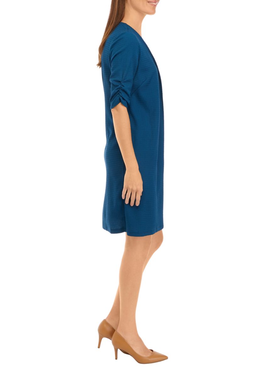 Womens Elbow Sleeve Plaid Jacket Dress