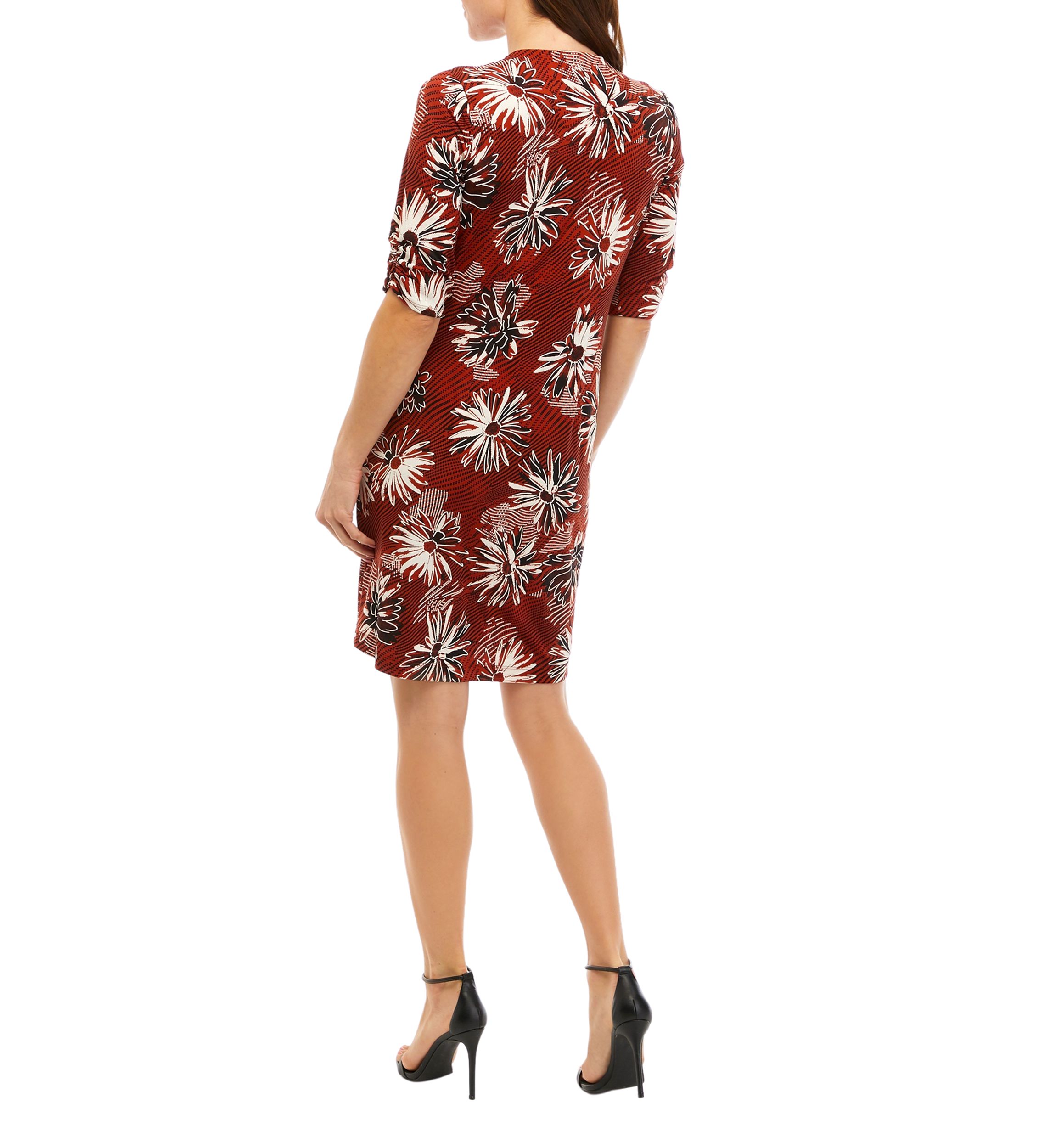 Womens Solid Dress with Floral Jacket