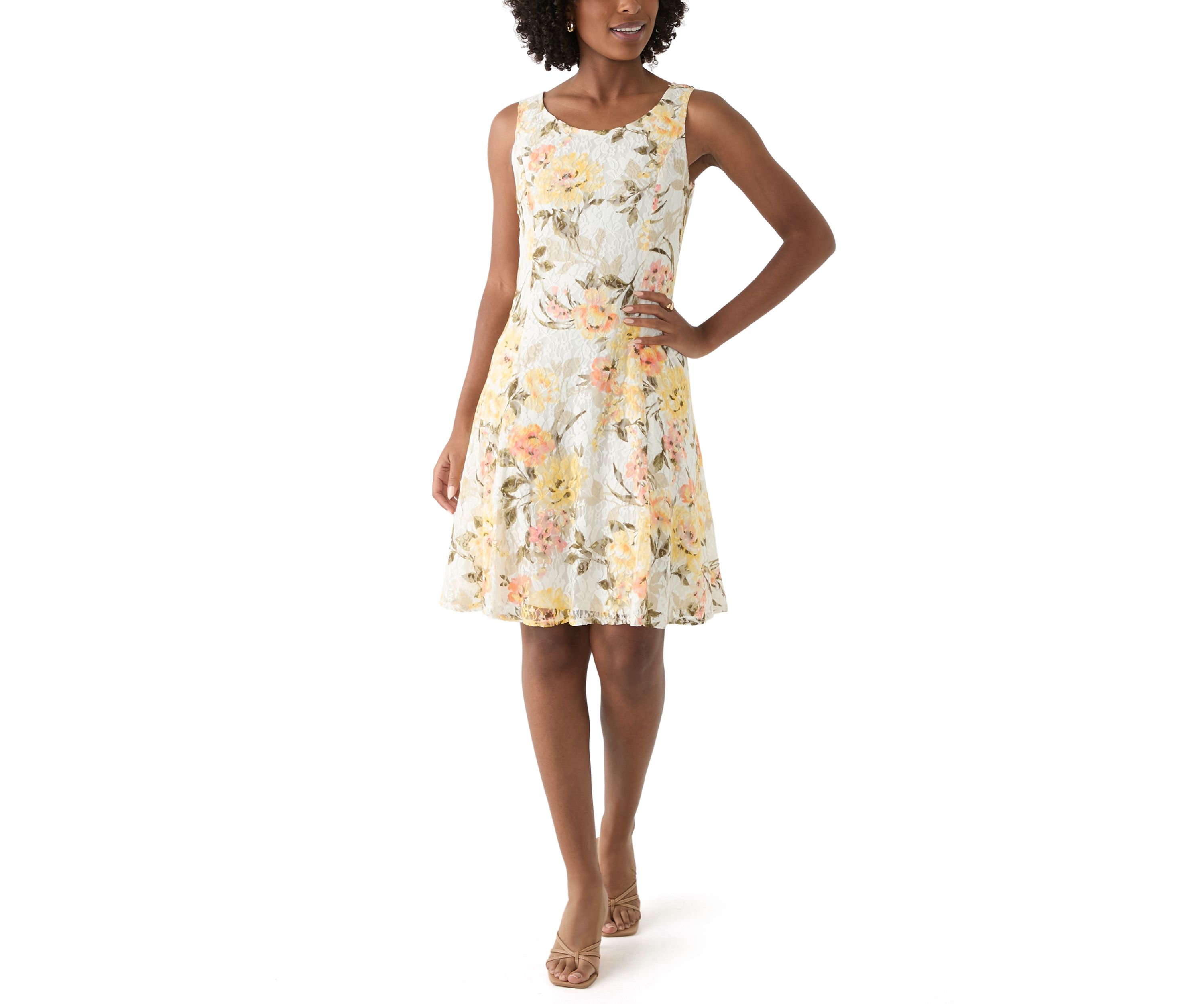   Womens Floral Dress and Solid Bell Sleeve Jacket 