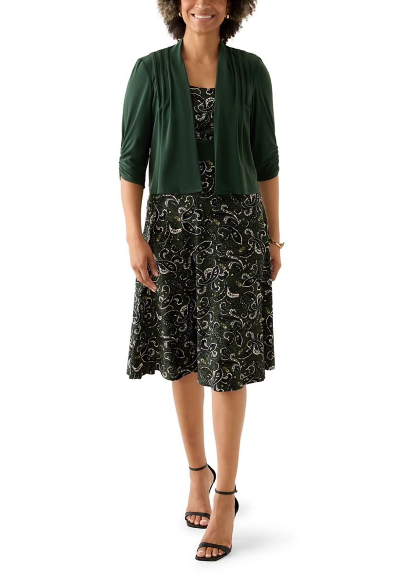 Womens Short Sleeve Crew Neck Jacket Dress