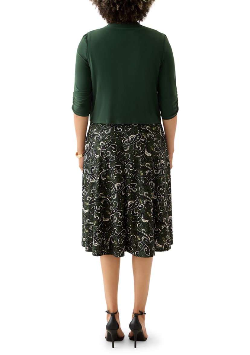 Womens Short Sleeve Crew Neck Jacket Dress