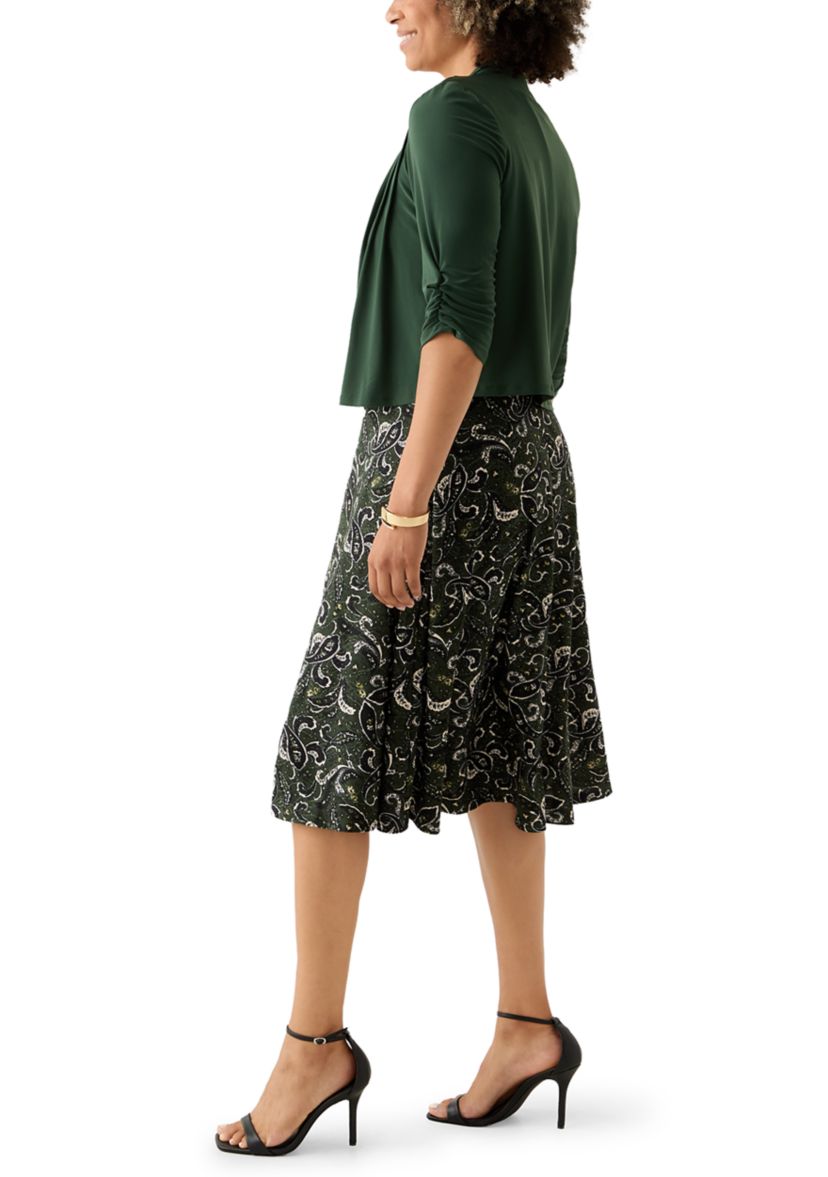 Womens Short Sleeve Crew Neck Jacket Dress