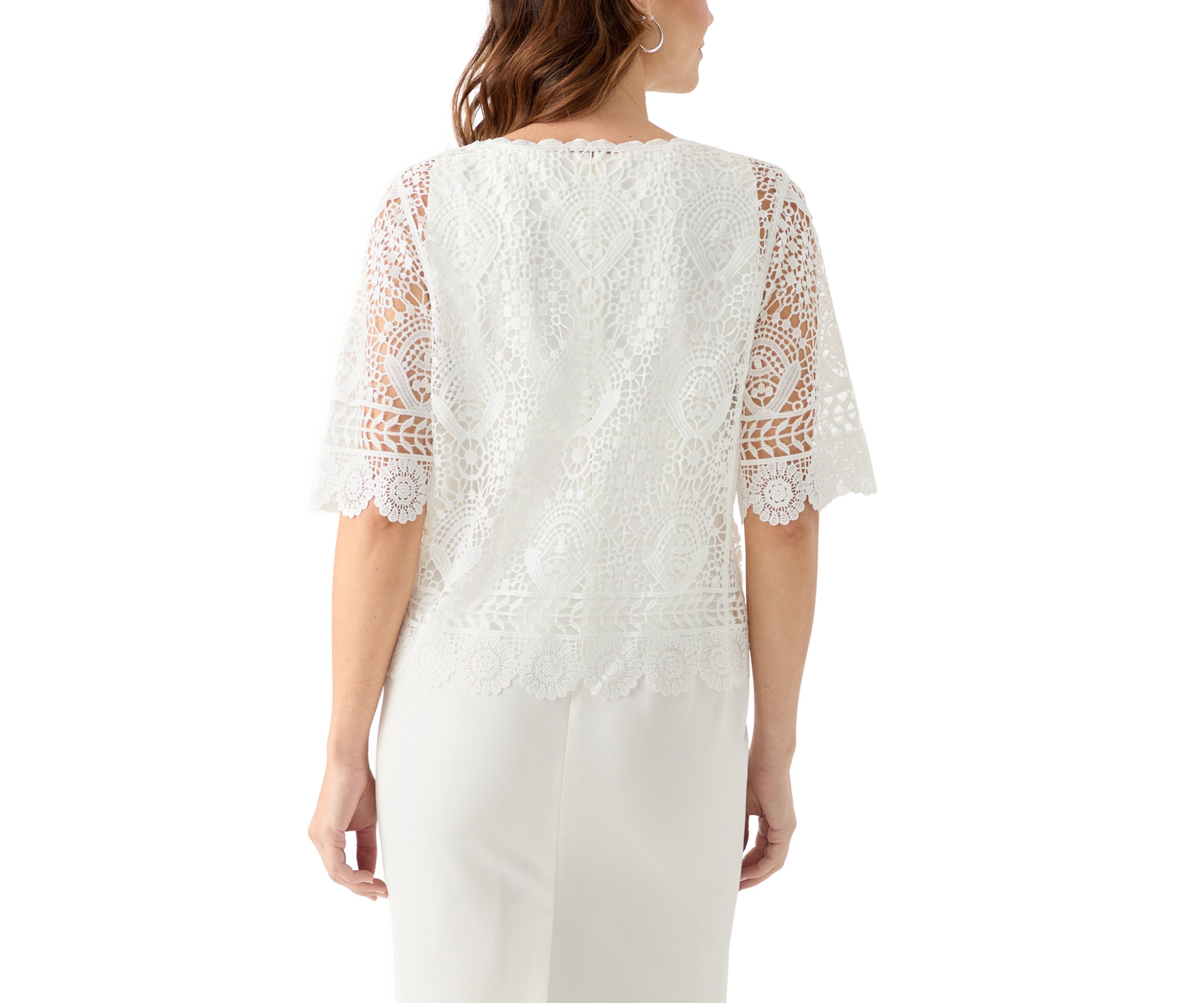 Womens Short Sleeve Lace Shrug