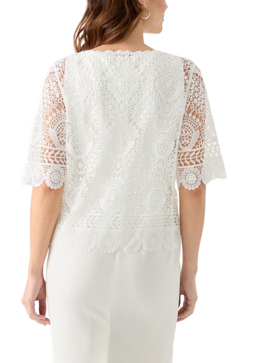 Womens Short Sleeve Lace Shrug