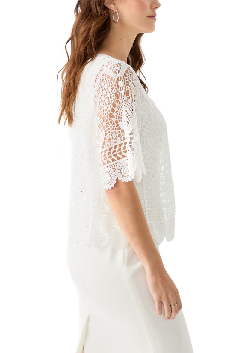 Womens Short Sleeve Lace Shrug