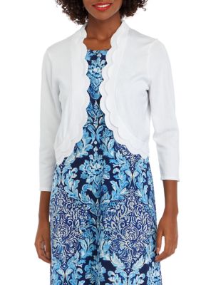 Perceptions Women s 3 4 Sleeve Scallop Bolero Shrug belk
