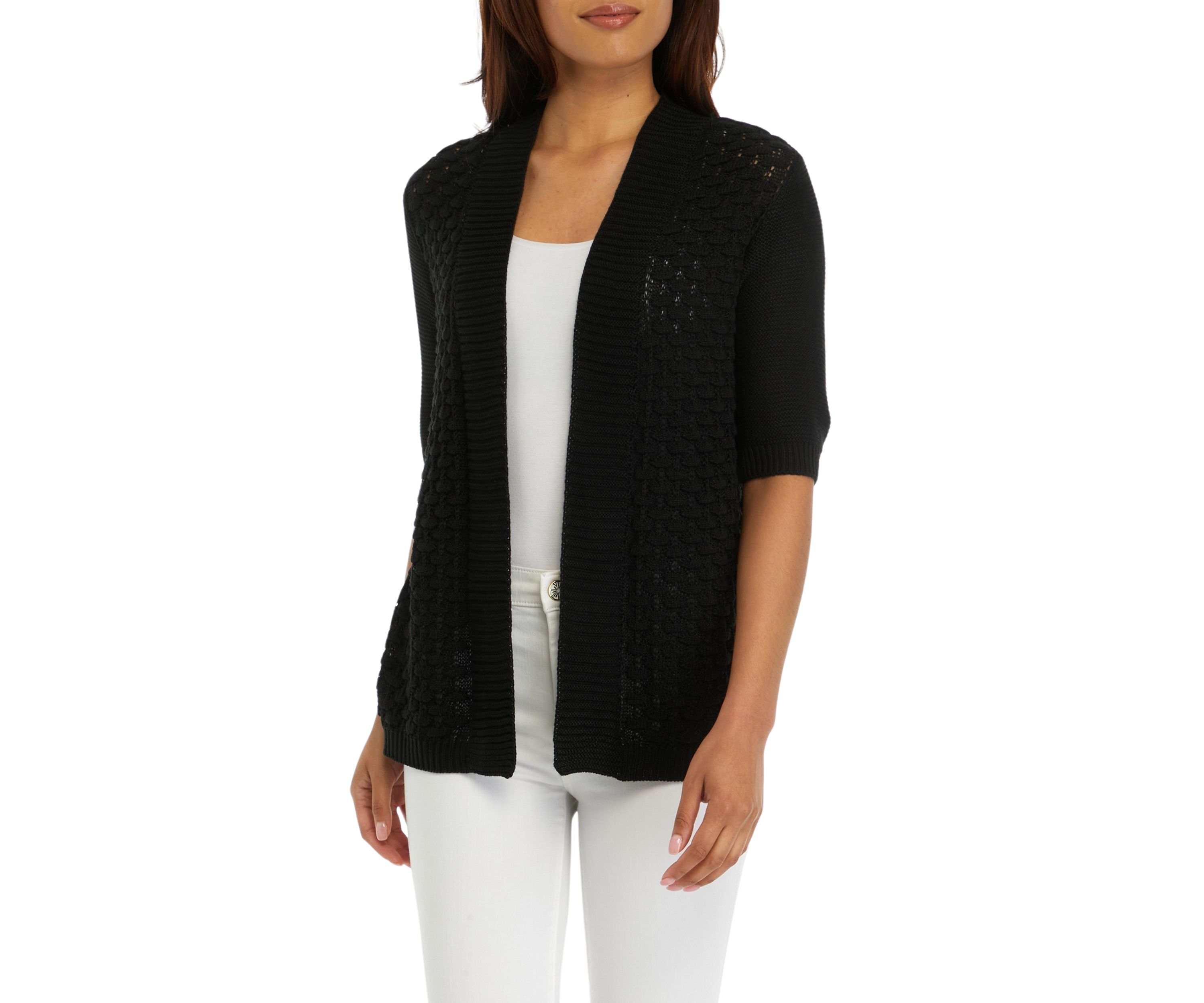 Womens Crochet Solid Shrug