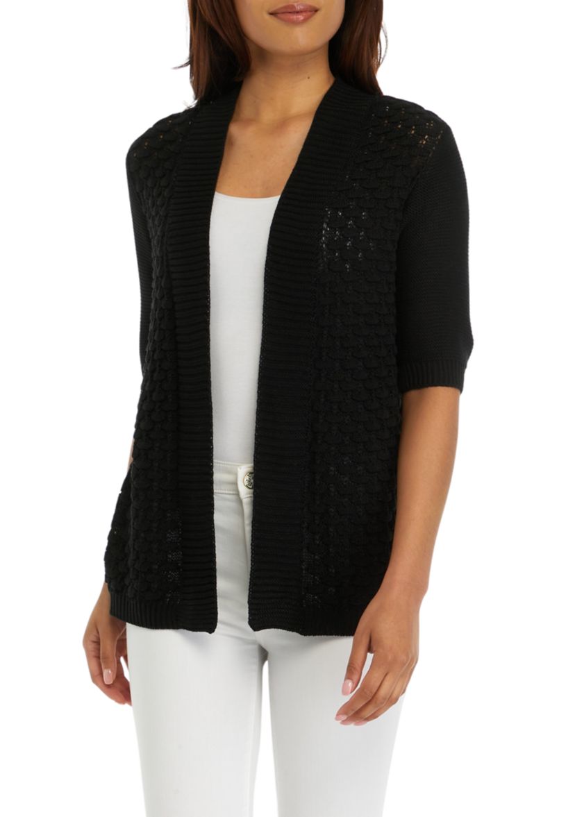 Womens Crochet Solid Shrug