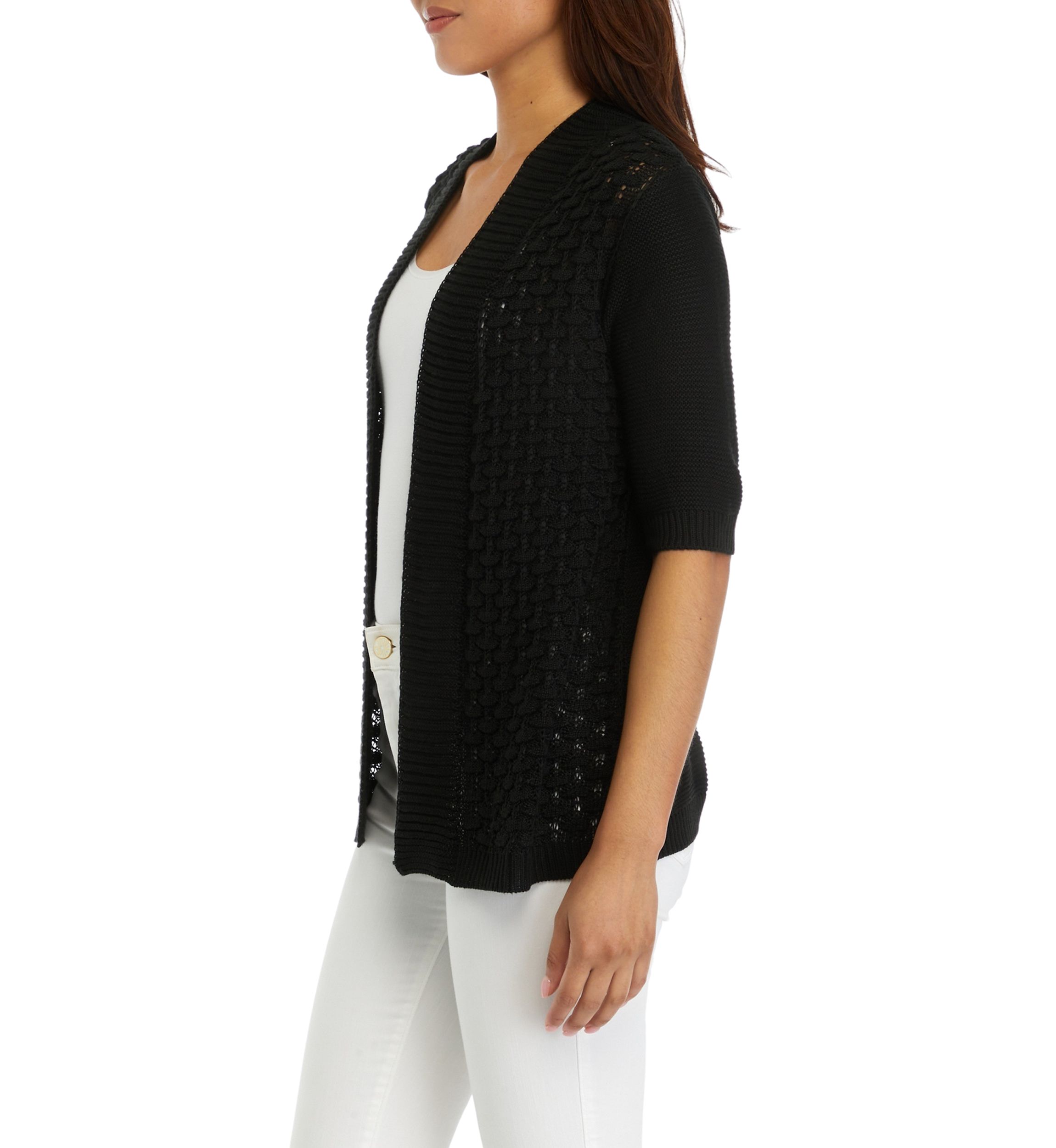 Womens Crochet Solid Shrug