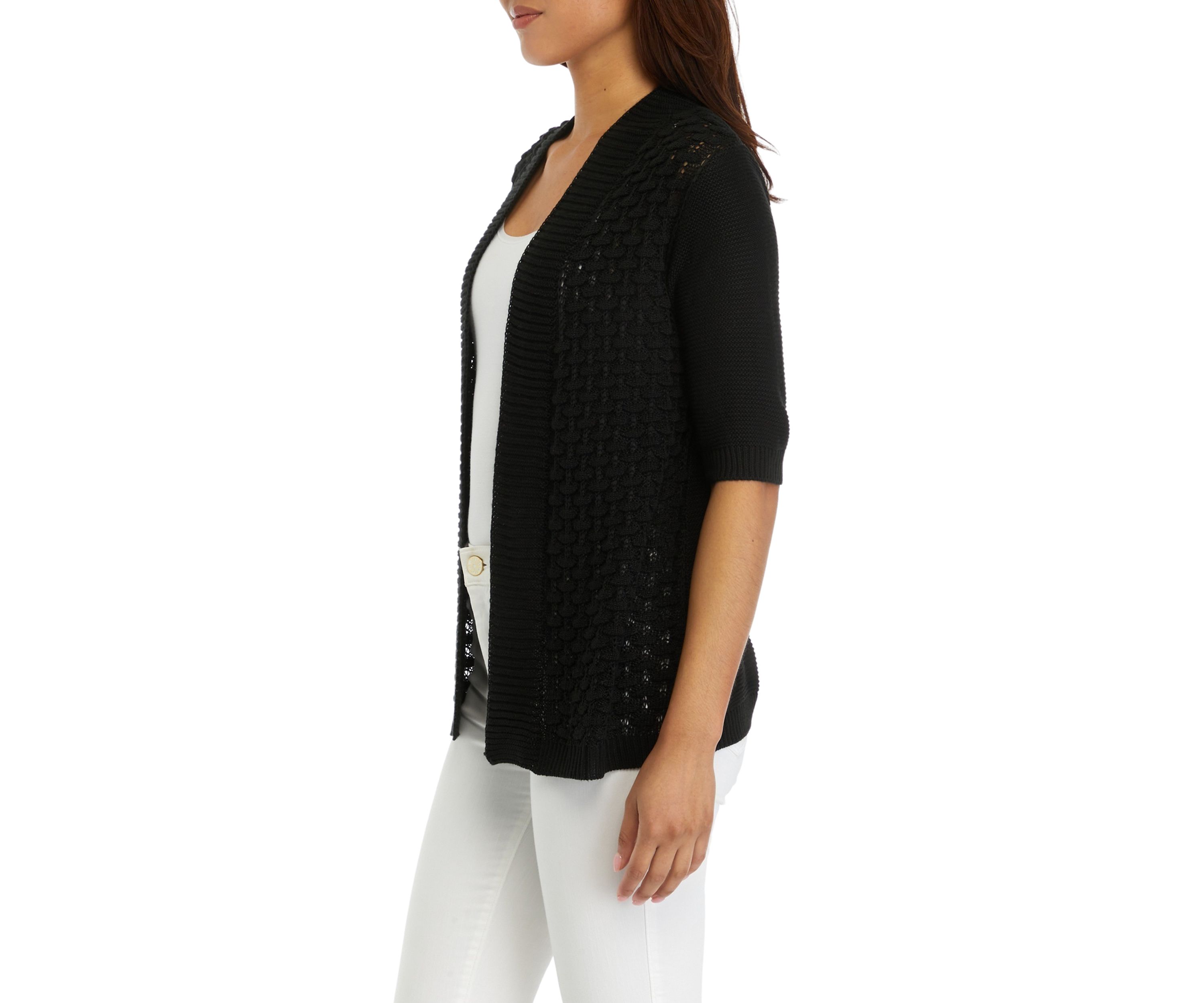 Womens Crochet Solid Shrug
