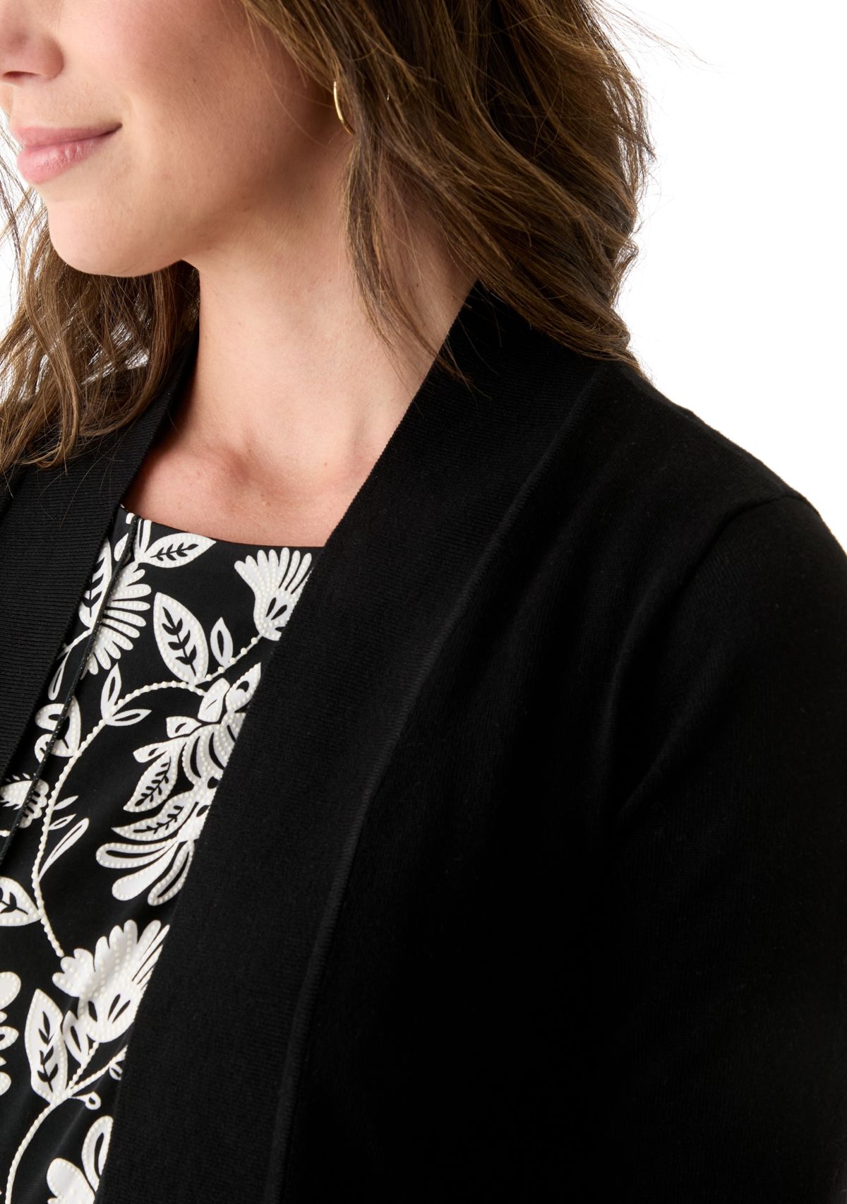 Womens 3/4 Sleeve Solid Shrug