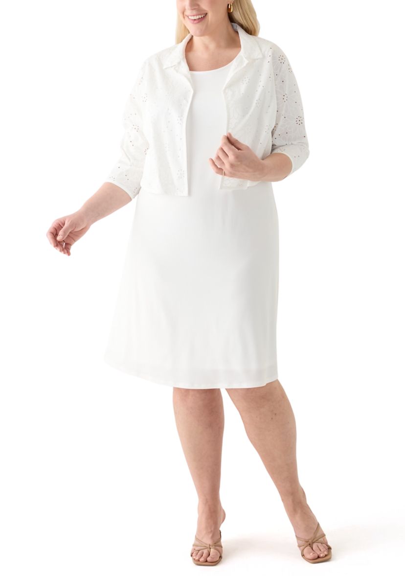 knee length dresses for ladies Race Ladies Lace Ladies [2-Piece Set] No-Collar Jacket with A-Line Sleeveless Dress main image 1