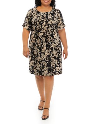 Perceptions short sleeve floral lace outlet fit & flare dress