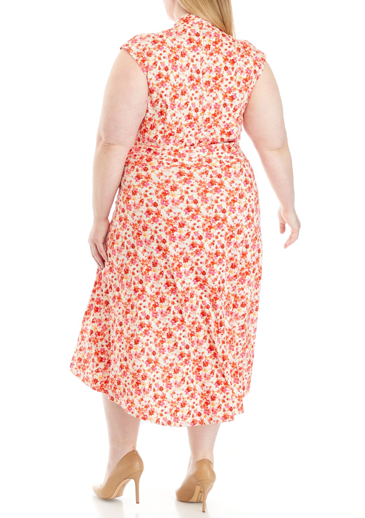 Plus Size Floral Puff Dress