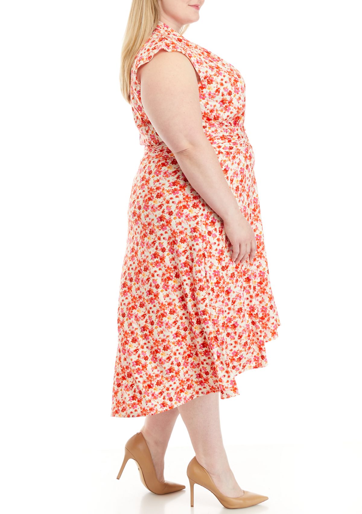 Plus Size Floral Puff Dress