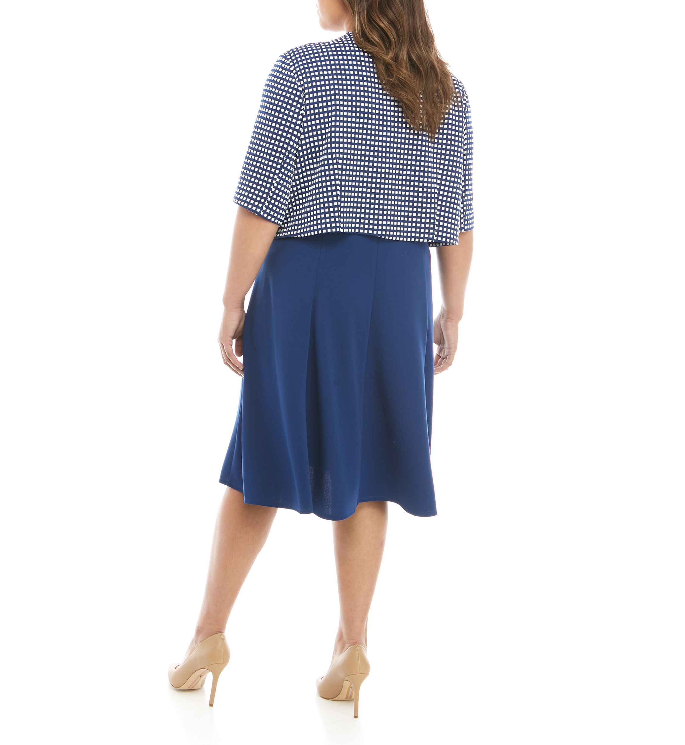 Plus Size Jacquard Jacket Dress