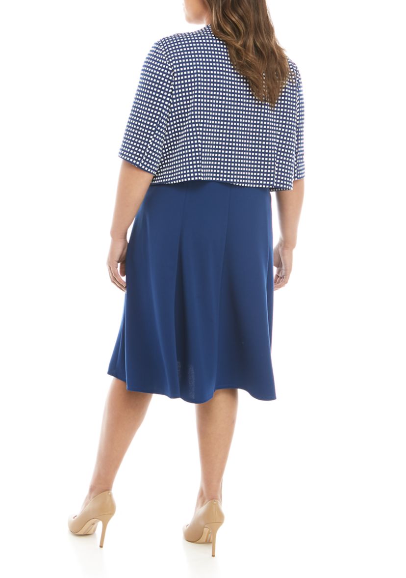Plus Size Jacquard Jacket Dress