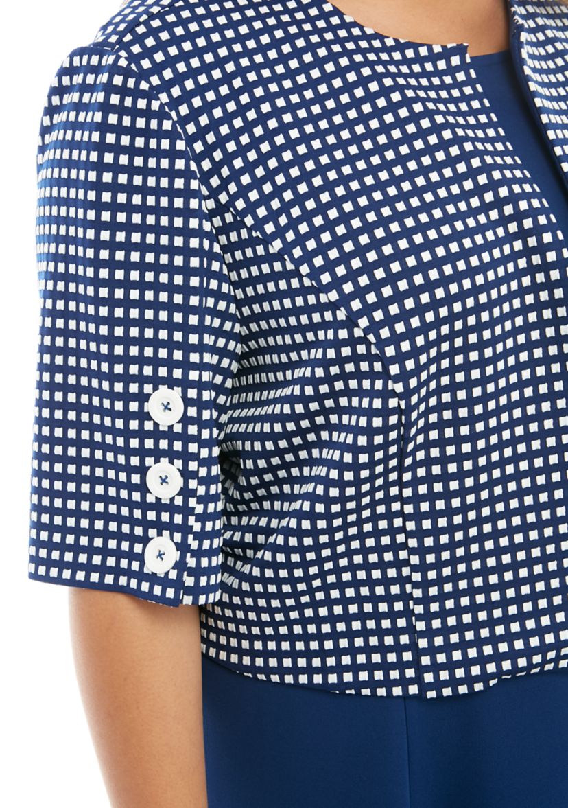 Plus Size Jacquard Jacket Dress