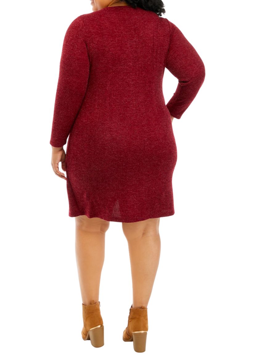 Plus Size Long Sleeve Plaid Jacket Dress