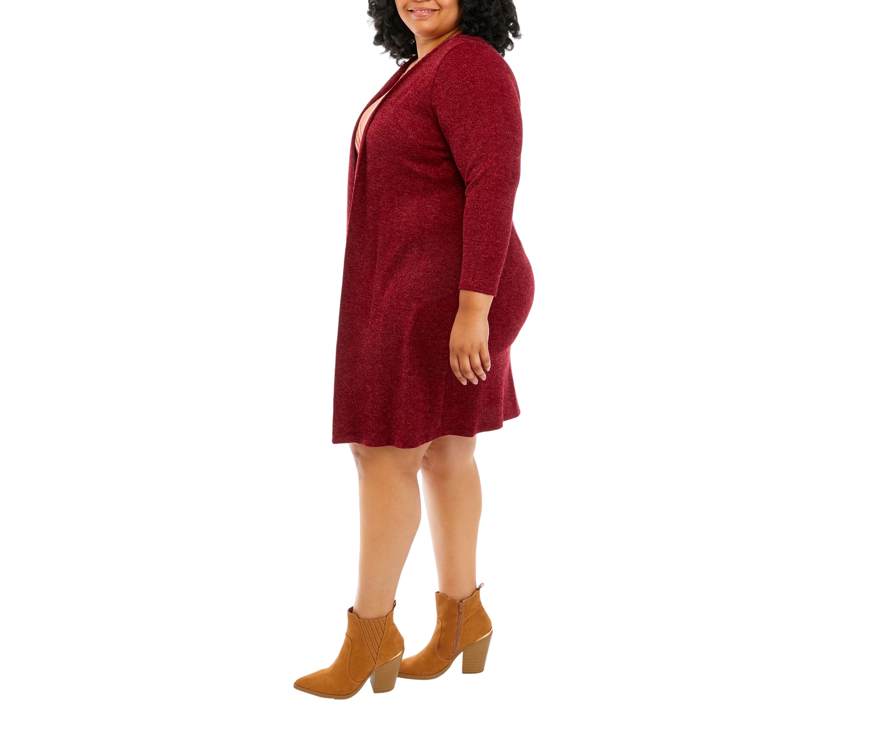 Plus Size Long Sleeve Plaid Jacket Dress