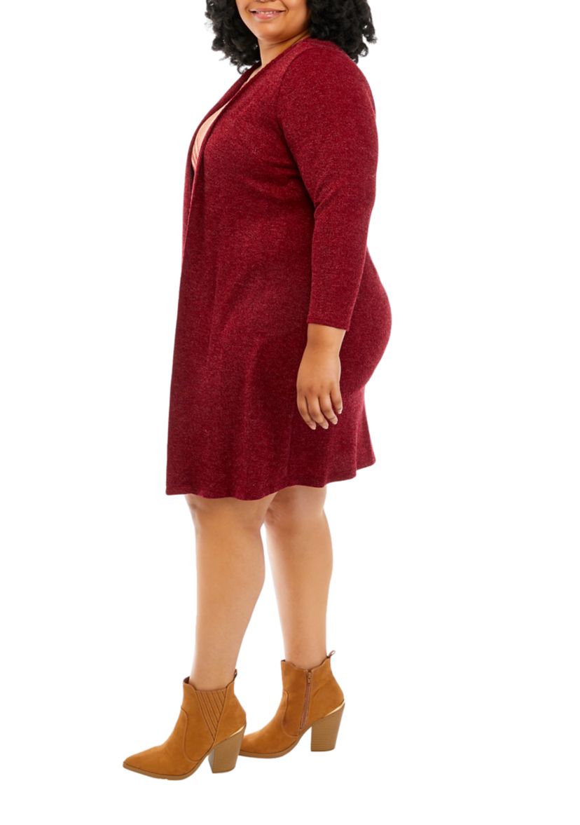 Plus Size Long Sleeve Plaid Jacket Dress