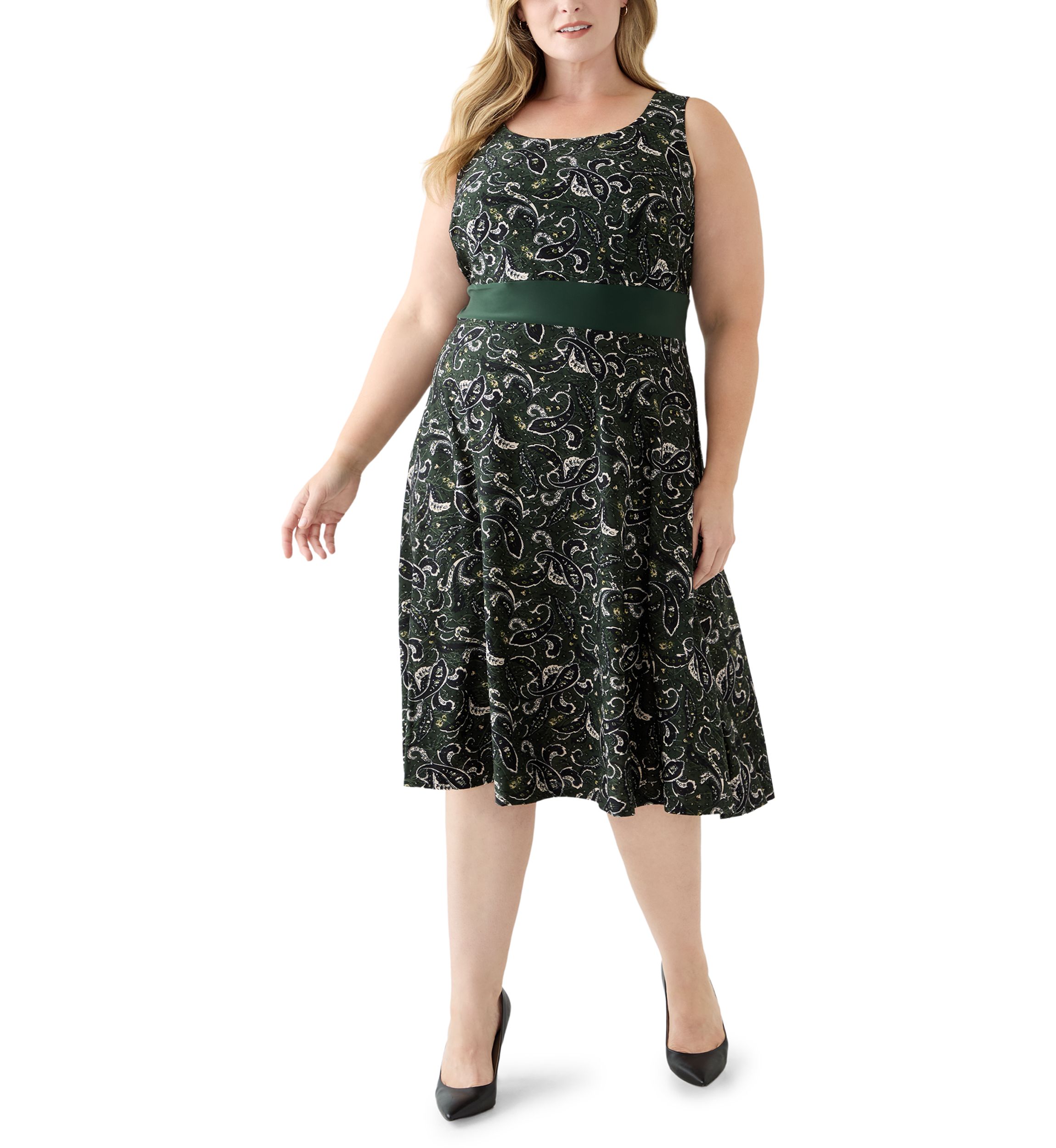 Plus Size Abstract Print Dress with Jacket