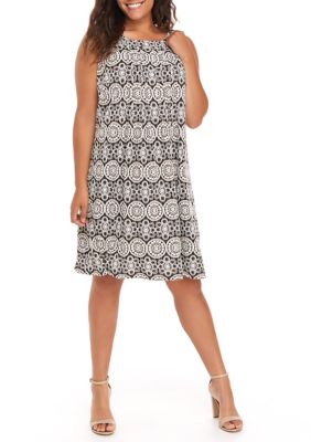 Perceptions Plus Size Pintuck Sleeveless A-Line Dress | belk