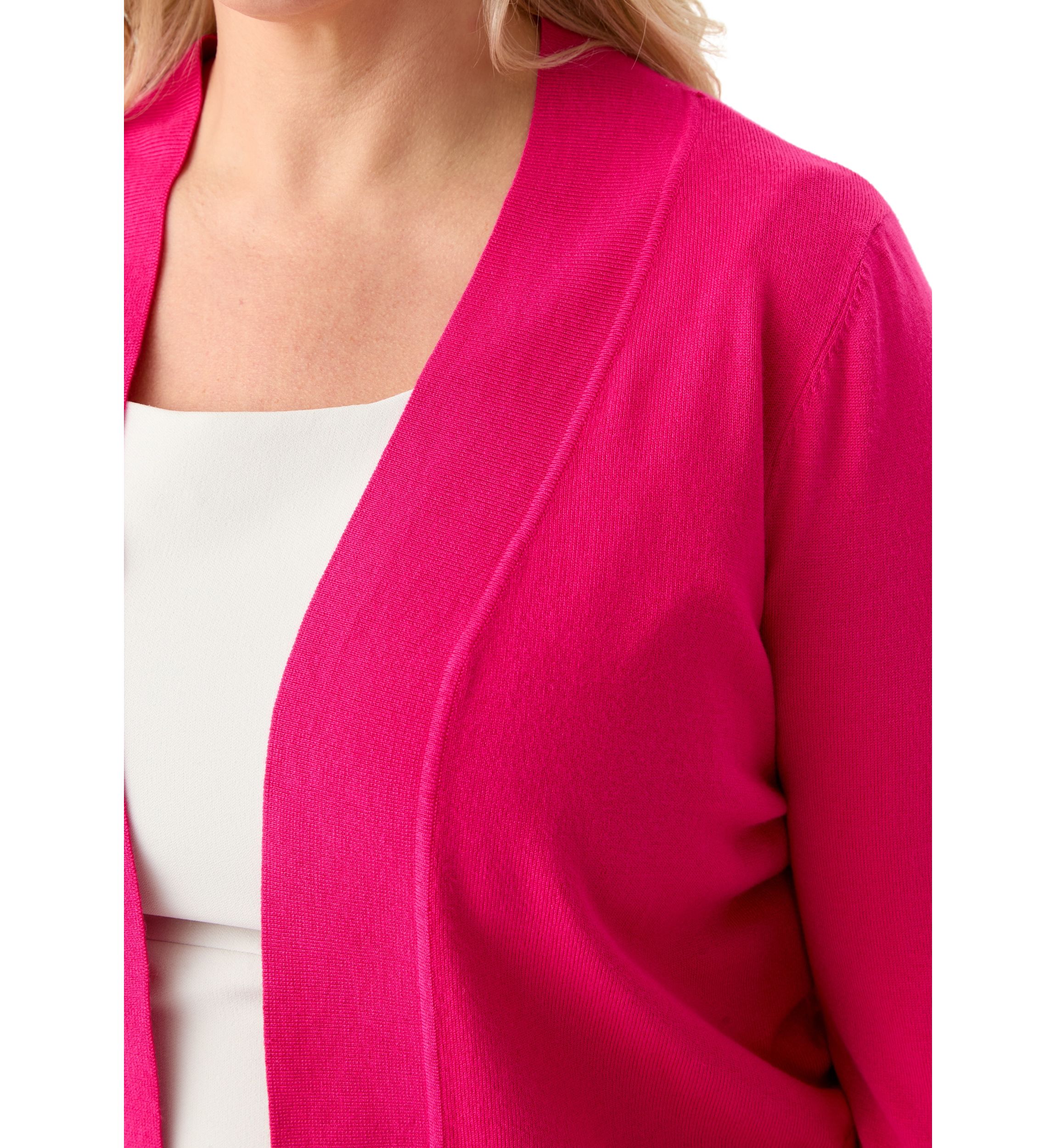 Plus Size Flat Knit Straight Hem Cardigan