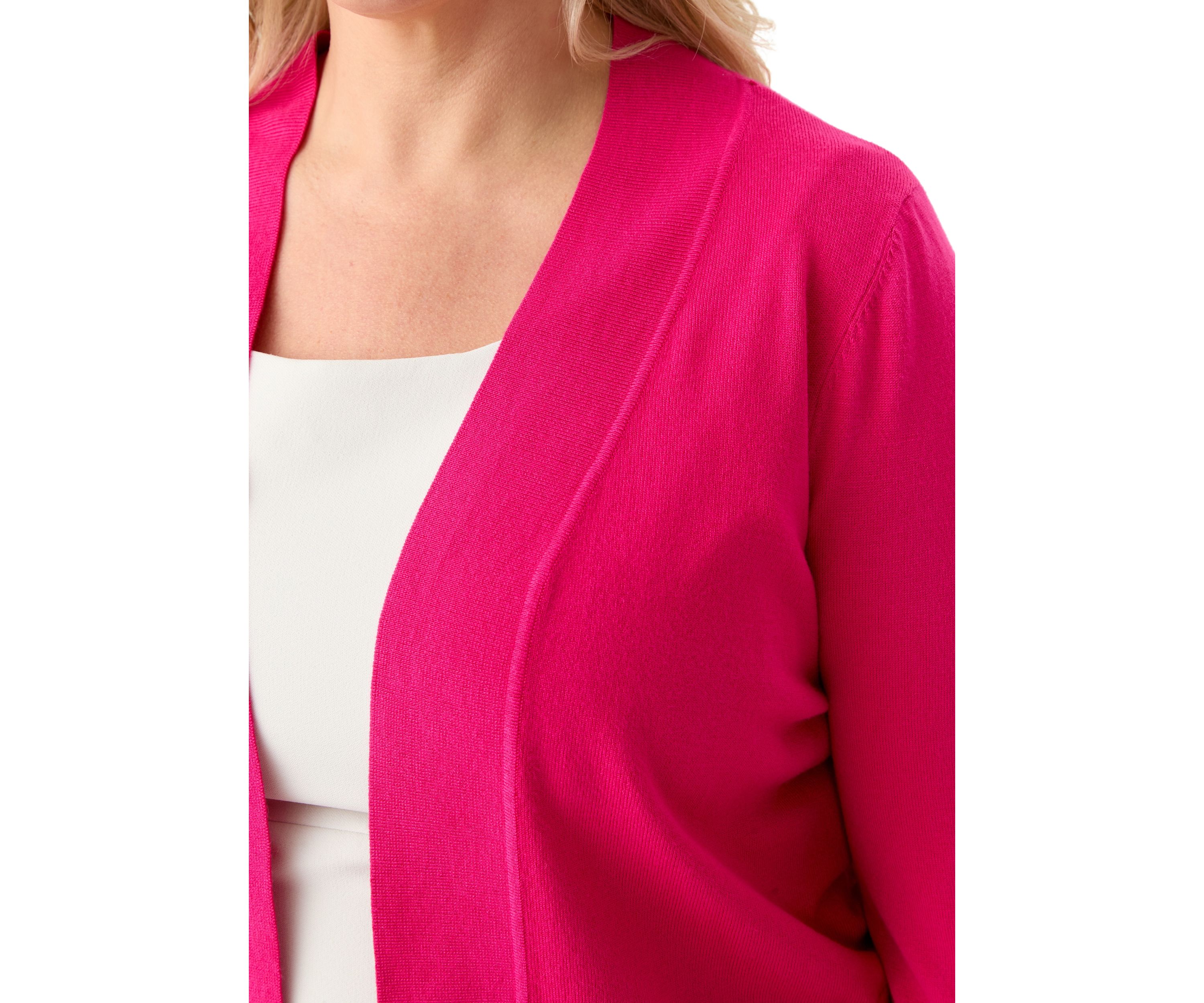 Plus Size Flat Knit Straight Hem Cardigan