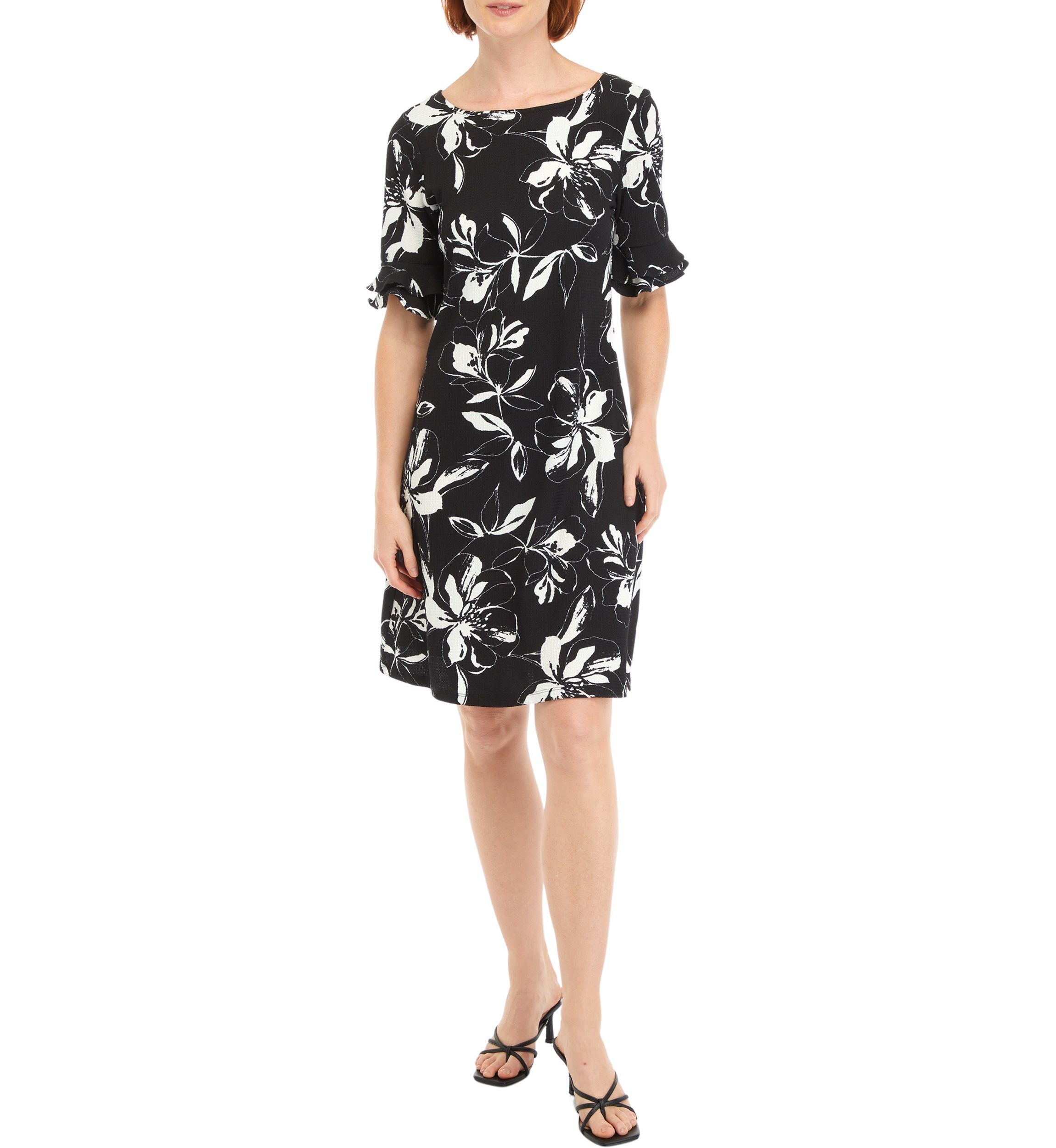 Womens Floral Printed A-Line Dress