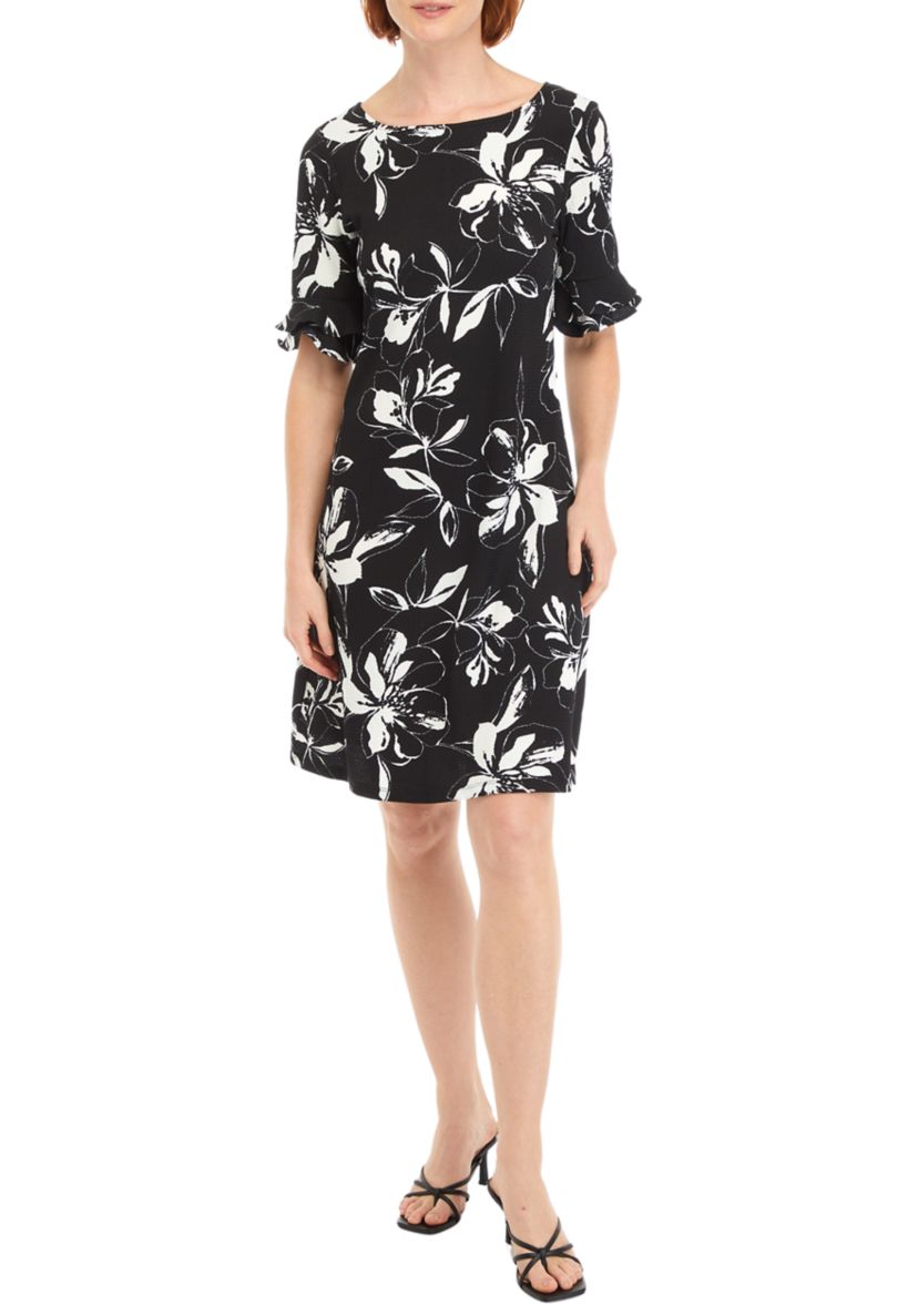 Womens Floral Printed A-Line Dress