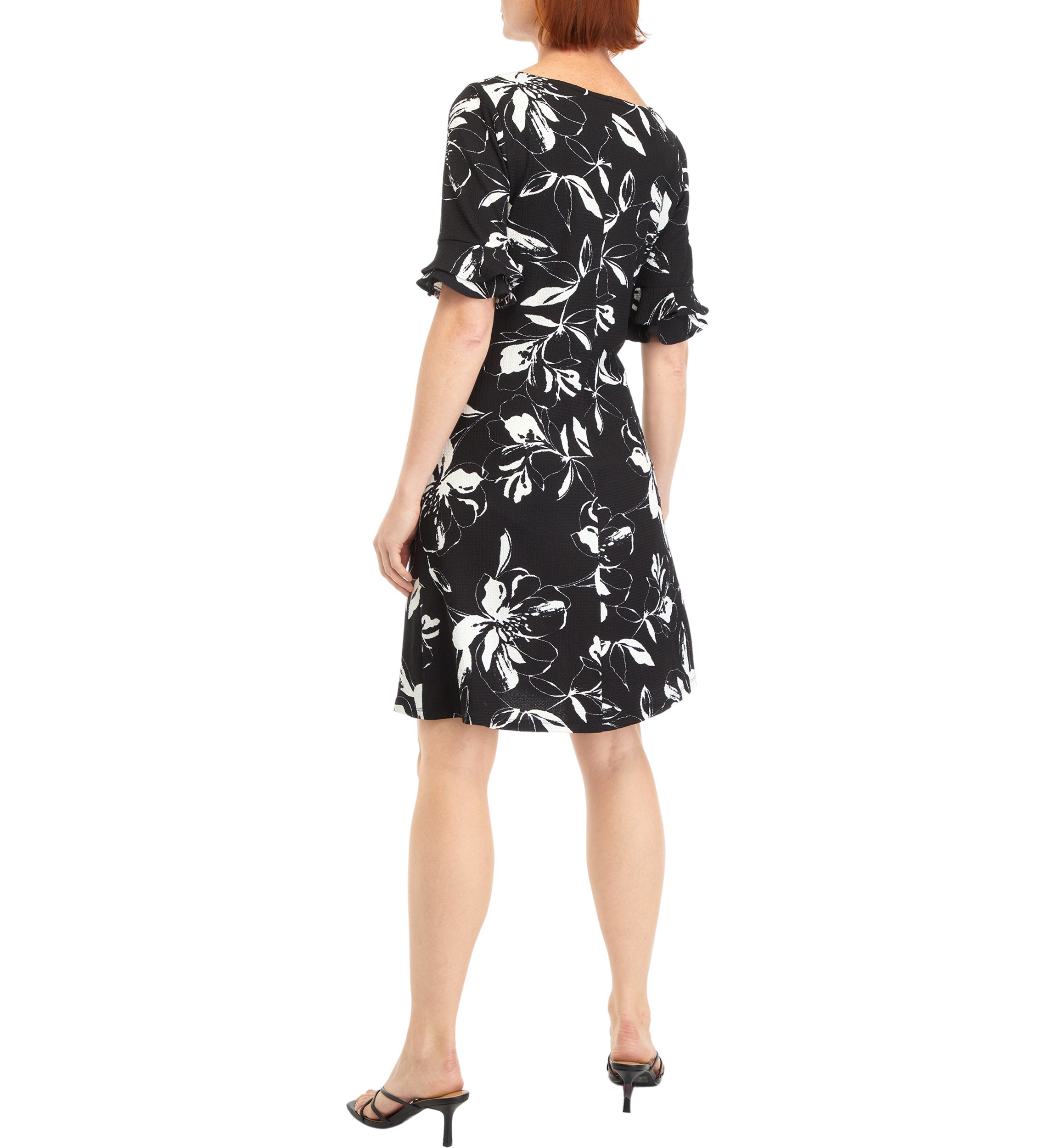 Womens Floral Printed A-Line Dress